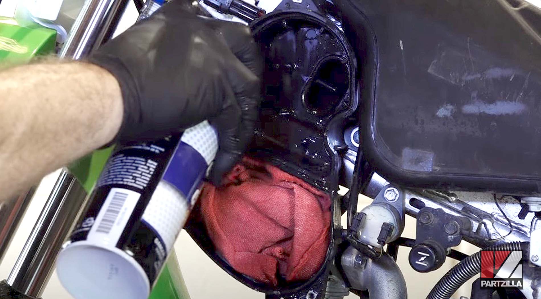 Motorcycle air box cleaning