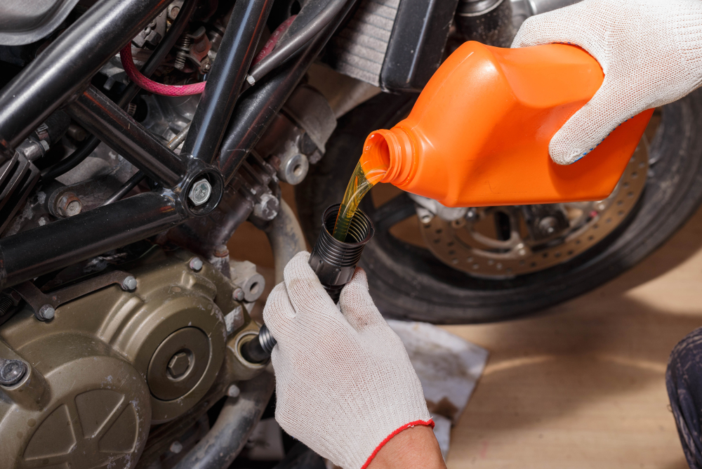 Spring motorcycle maintenance oil change