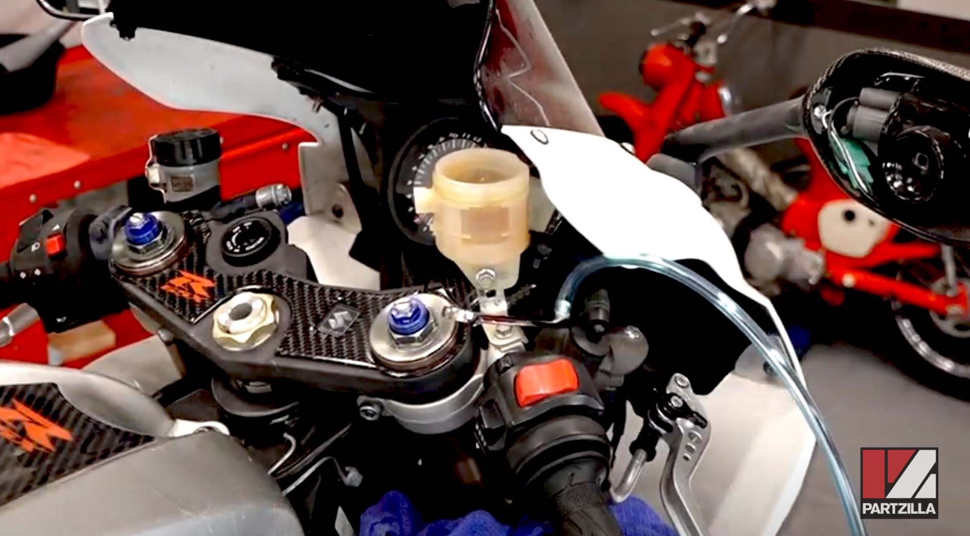 GSX-R motorcycle brake bleed valve