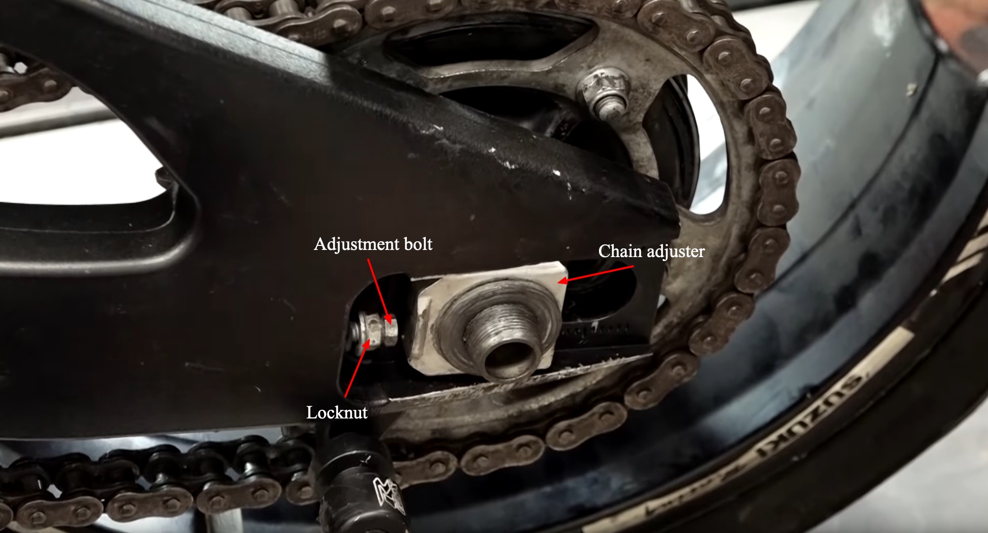 Suzuki GSX-R rear wheel bearing removal