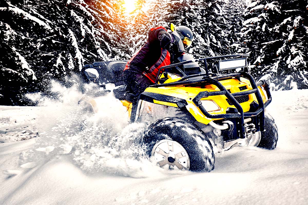 ATV wheels in snow