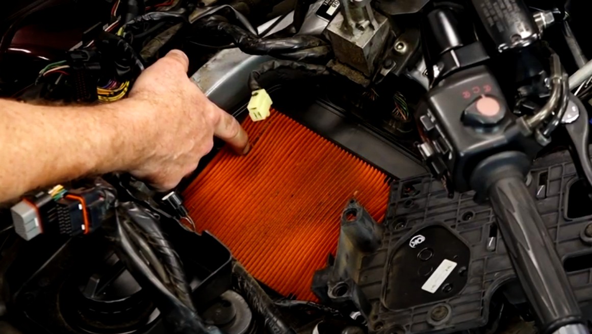 Motorcycle air filter cleaning