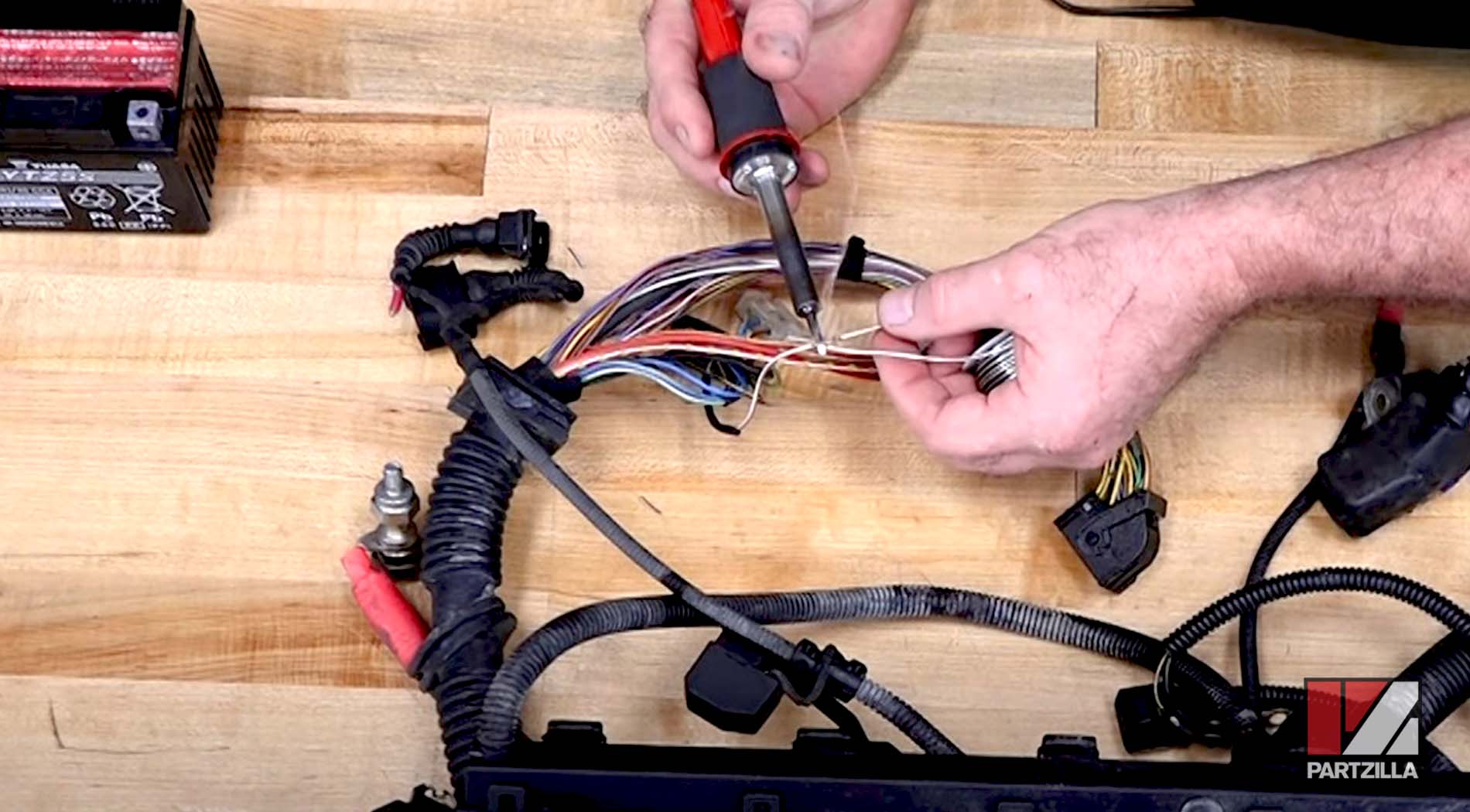 Wiring harness repair shrink tubing solder