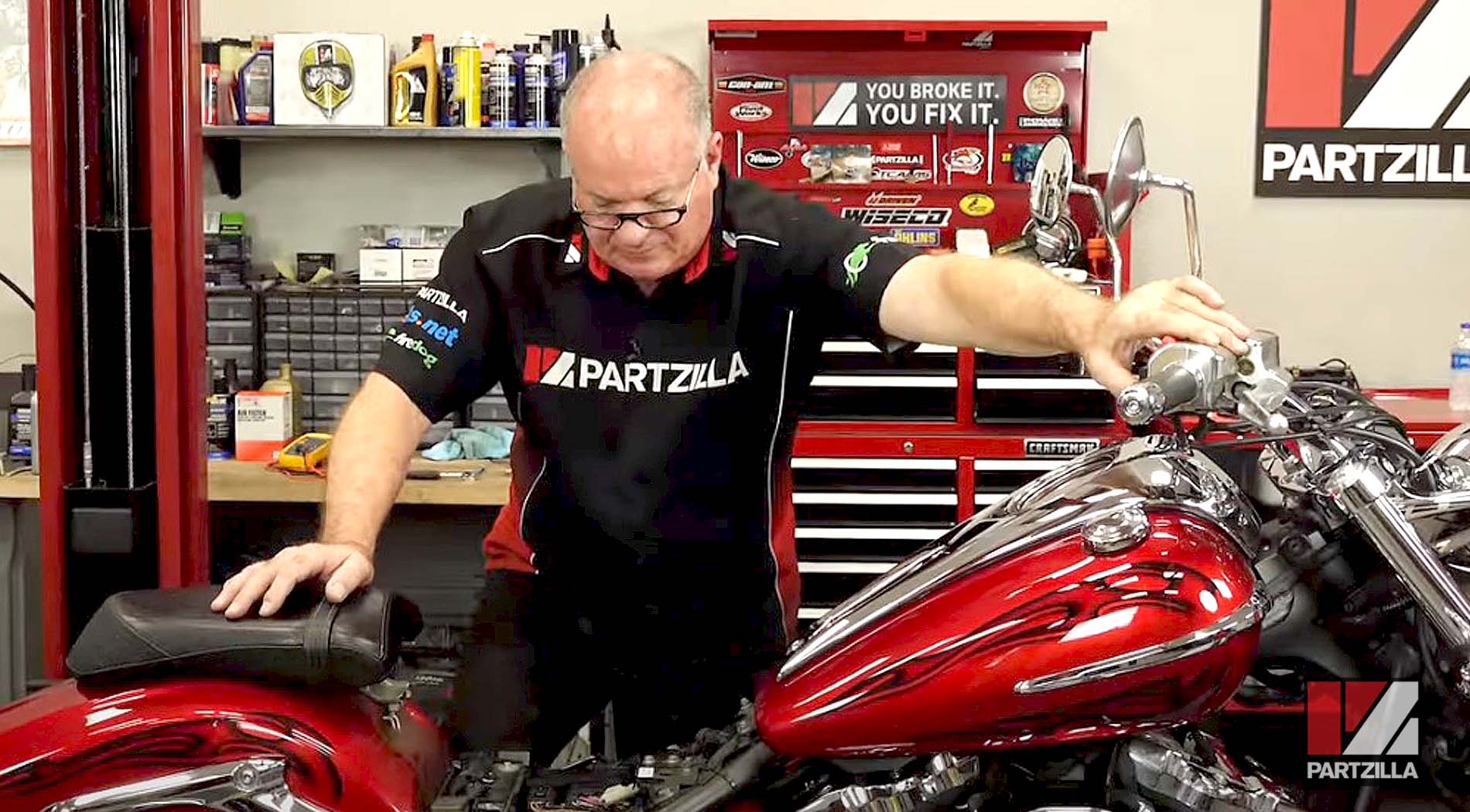 Yamaha Raider motorcycle battery change and testing