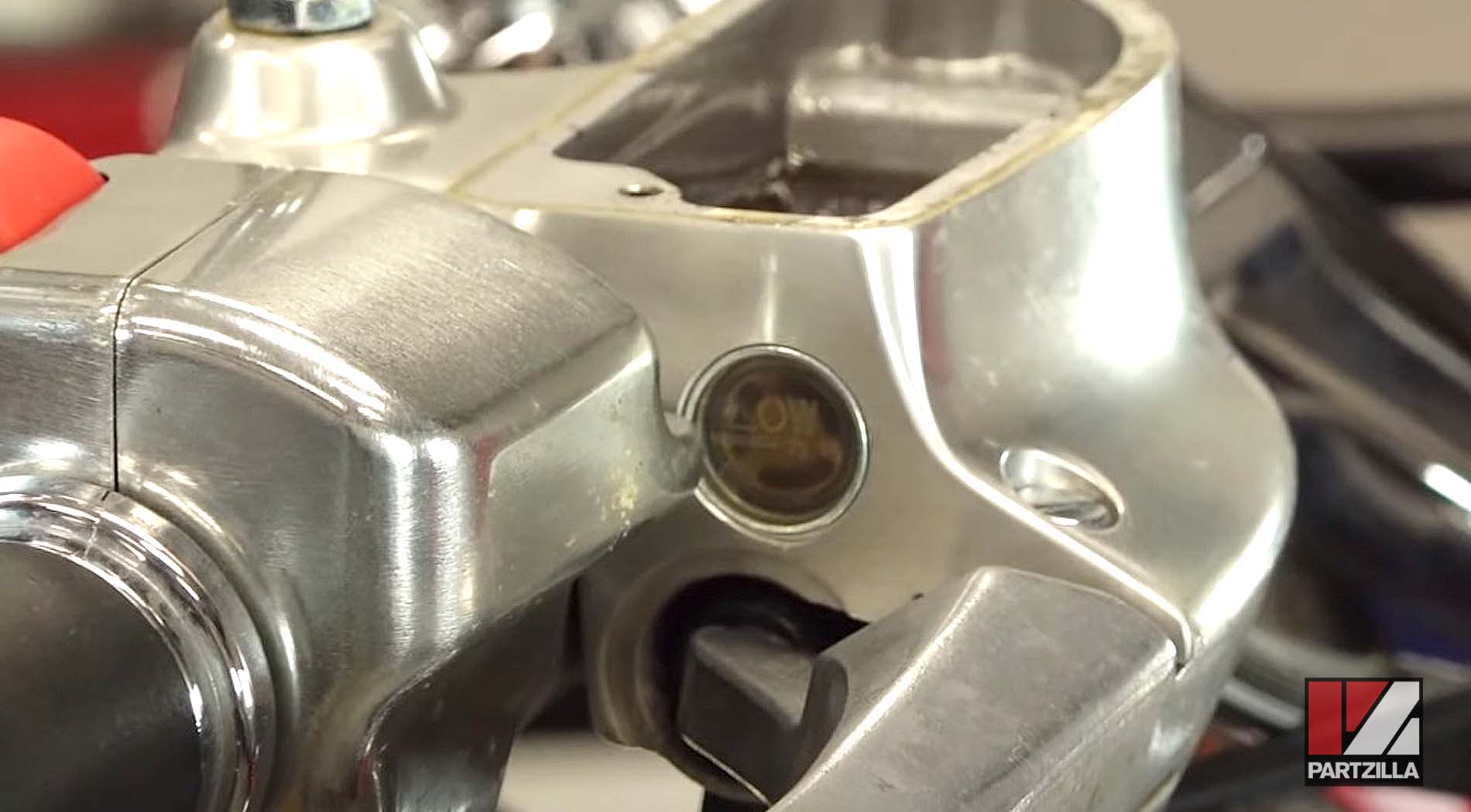 Yamaha Raider motorcycle front brake pads change fluid level