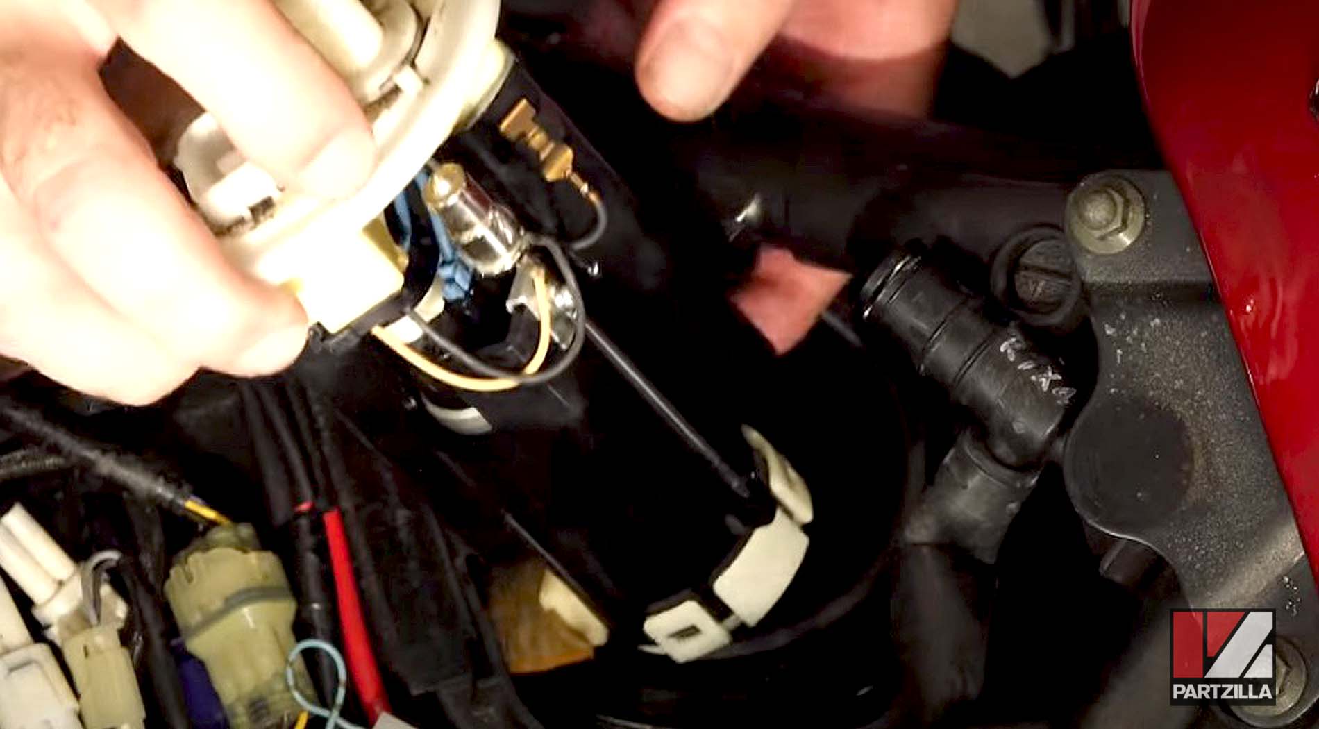 Yamaha Raider motorcycle fuel pump change removal