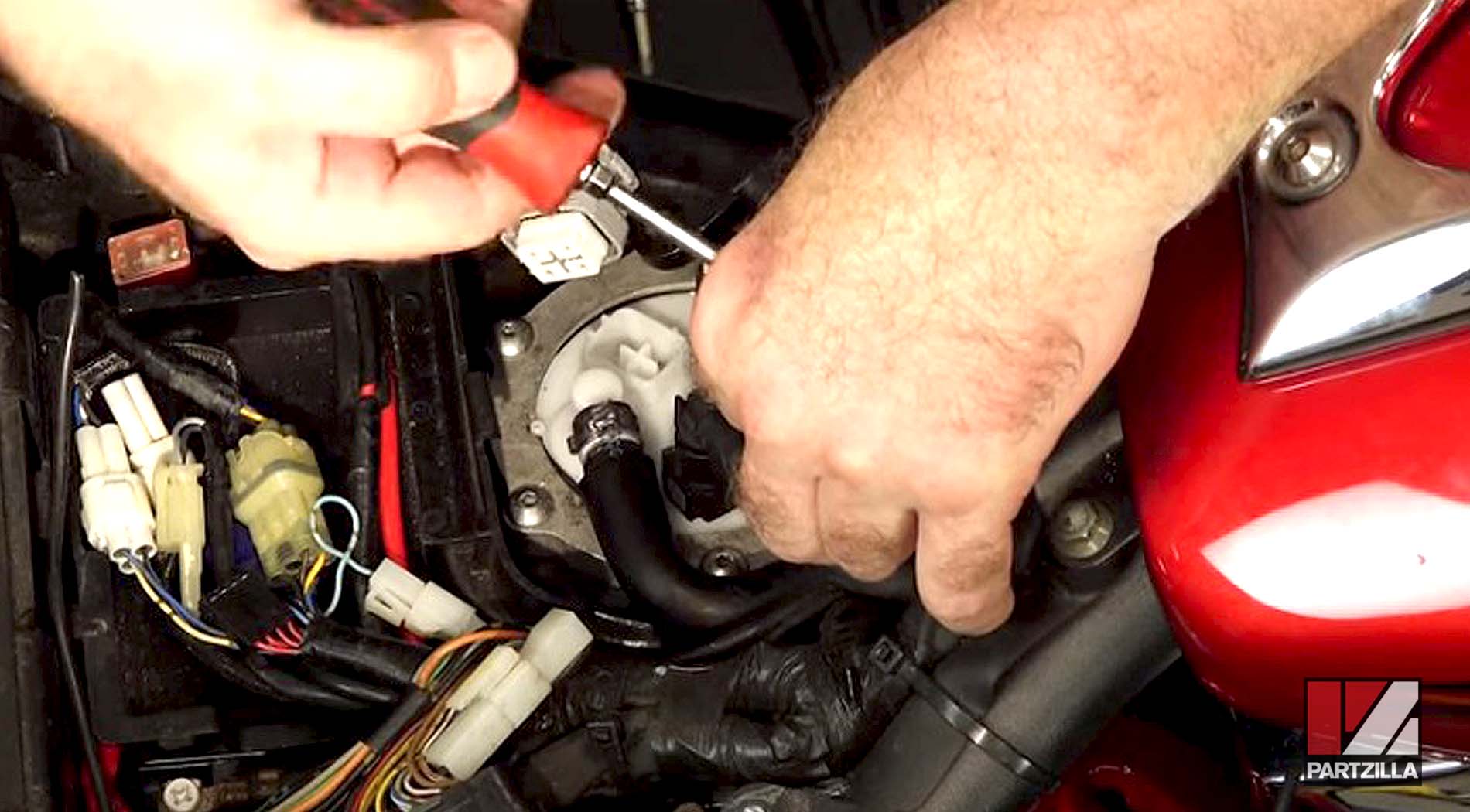 Yamaha Raider motorcycle fuel pump change valves 