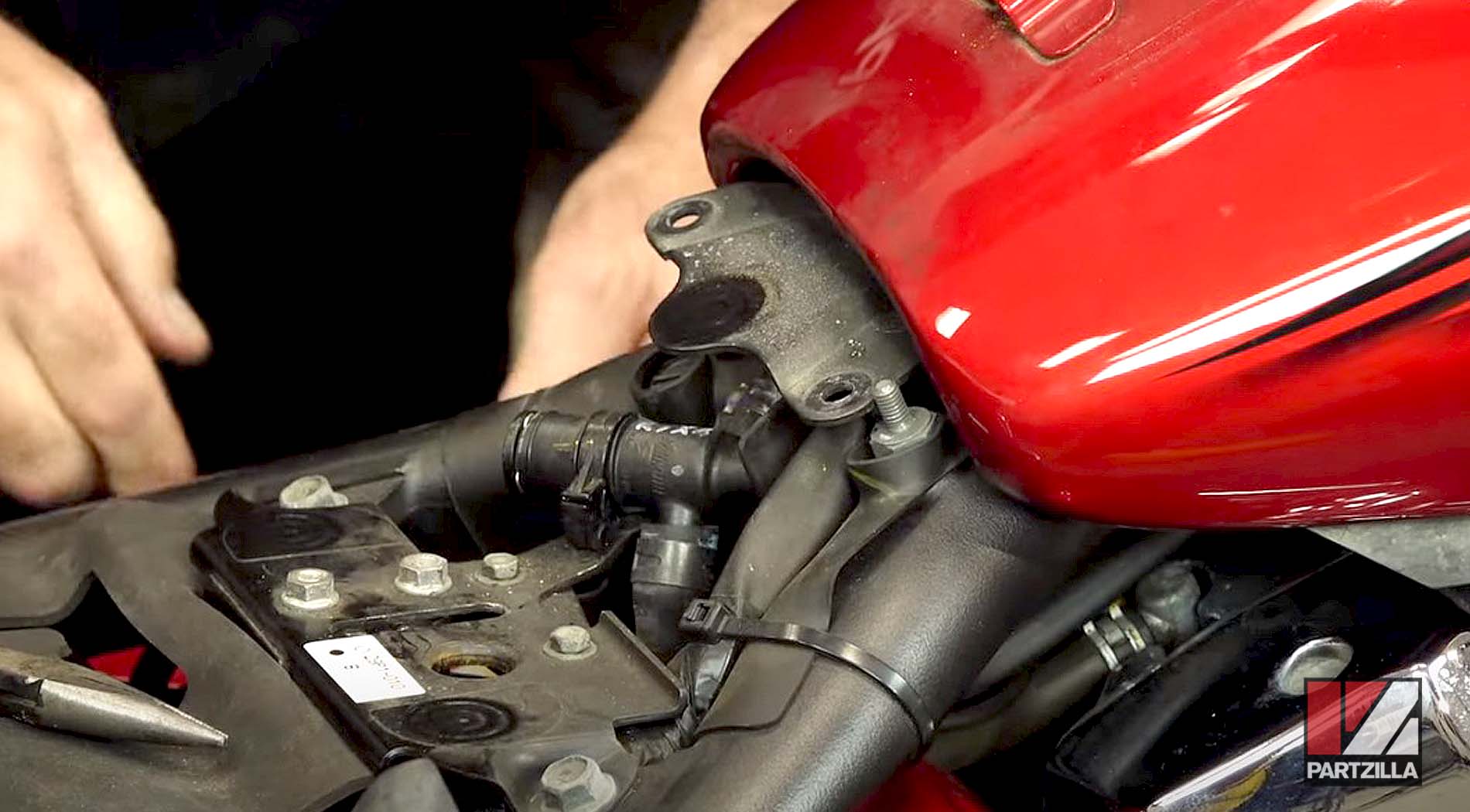 Yamaha Raider spark plugs replacement reinstall fuel tank