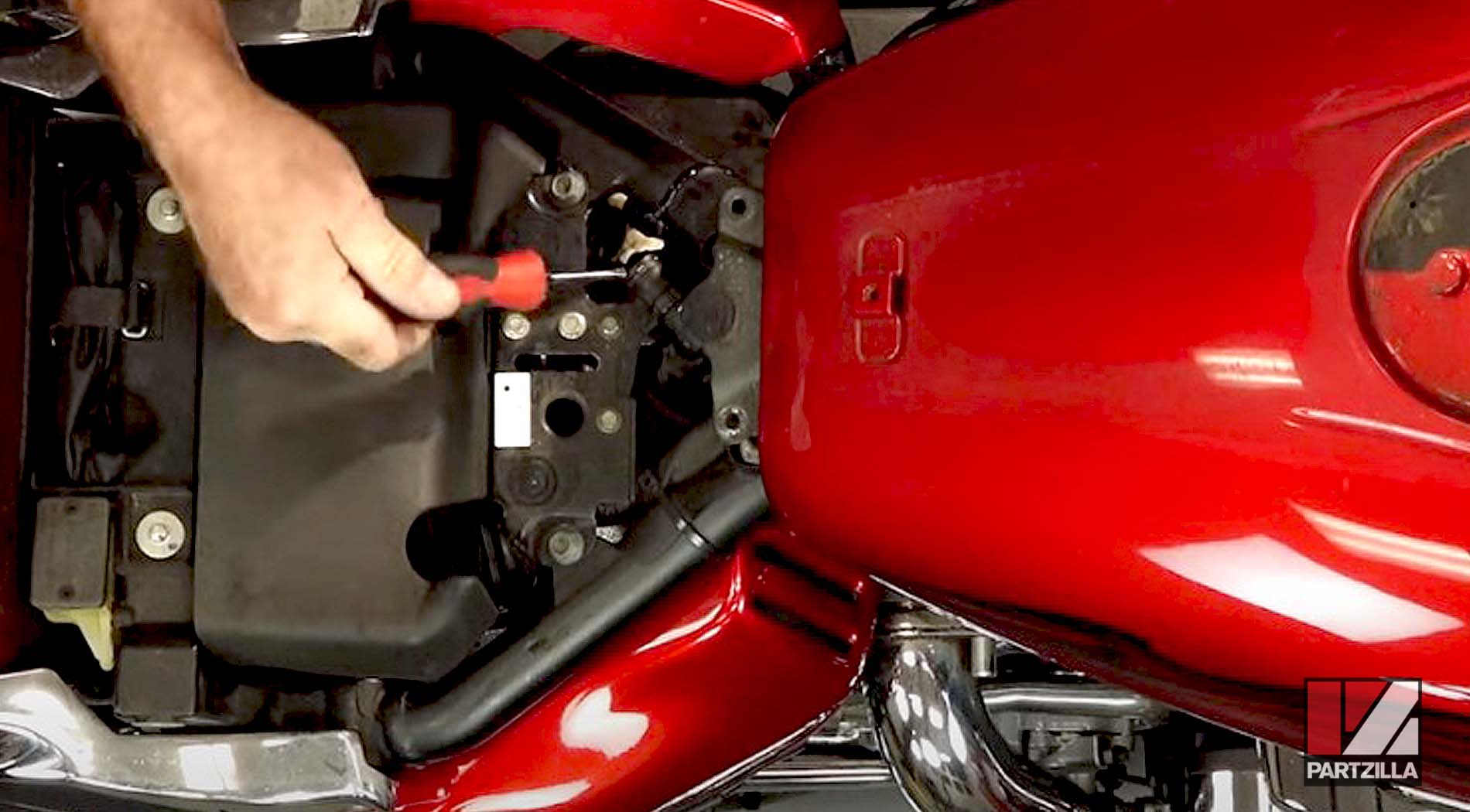 Yamaha Raider motorcycle spark plugs change reinstall fuel tank