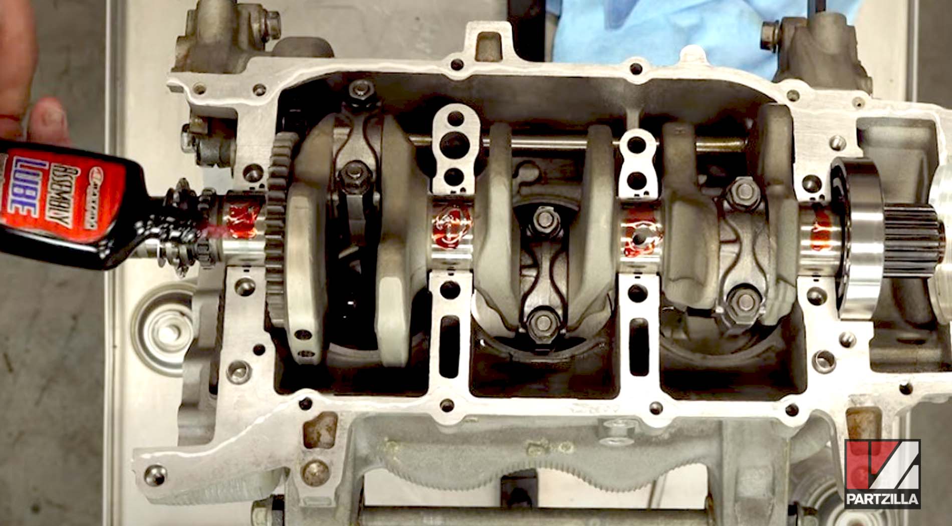 Yamaha YXZ1000R engine rebuild crankcase prep