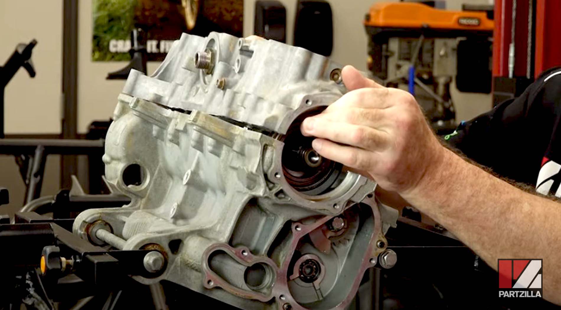 Yamaha YXZ1000R engine rebuild crankcase halves