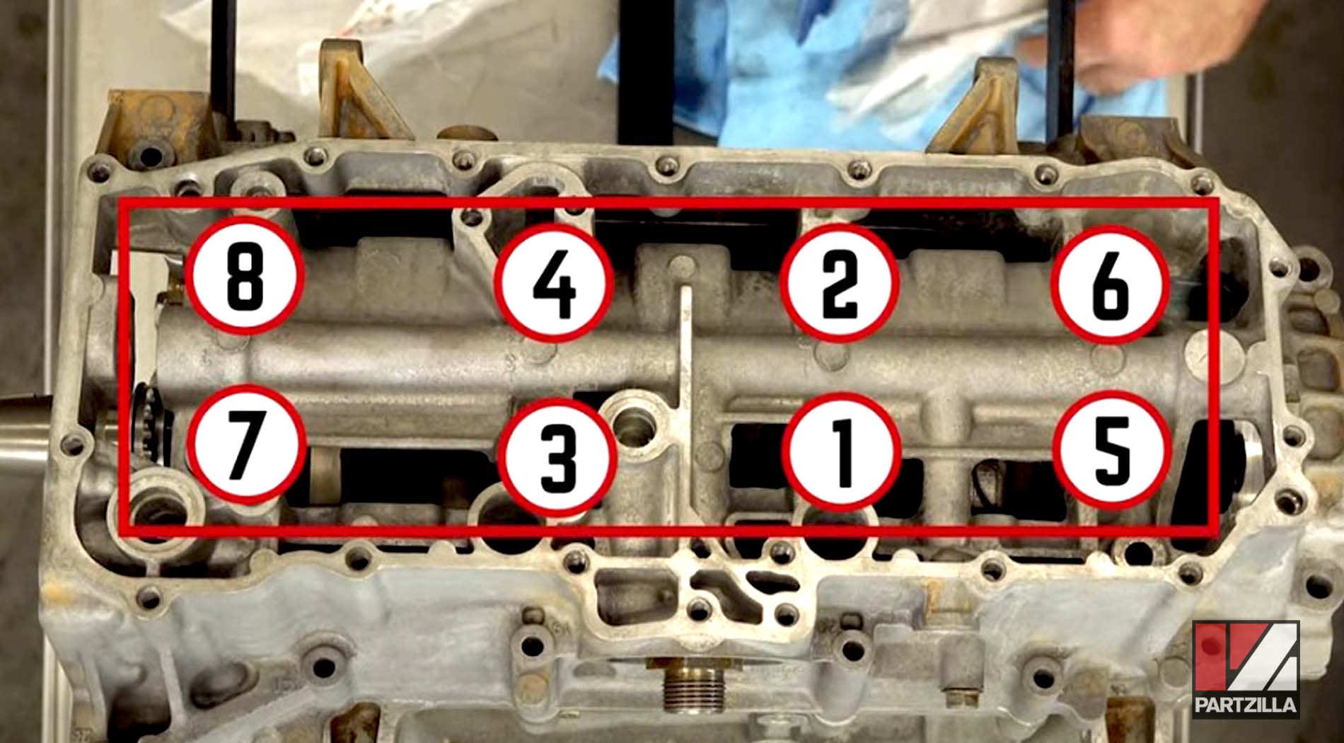 Yamaha YXZ1000R bottom end rebuild crankcase bolts sequence