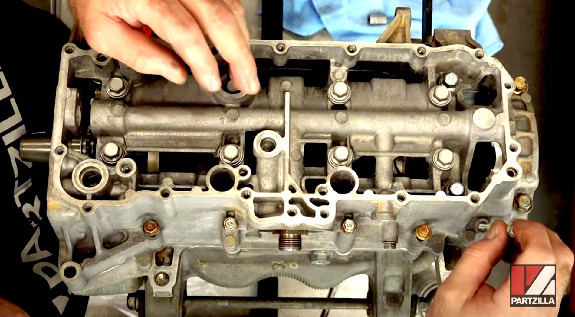 Yamaha YXZ1000R engine rebuild crankcase bolts