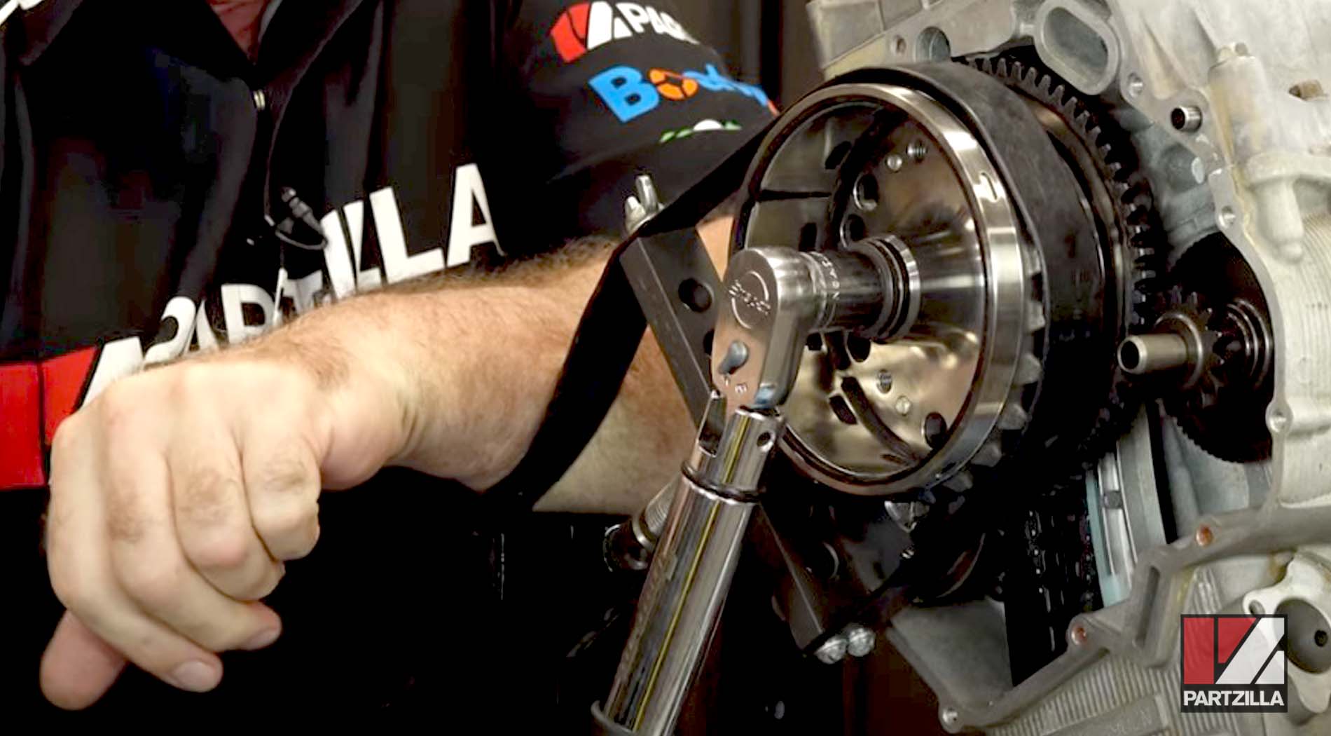 Yamaha YXZ1000R bottom end rebuild flywheel installation