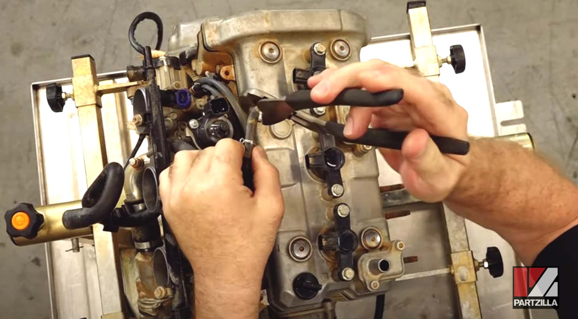 Yamaha YXZ1000R UTV engine rebuild teardown