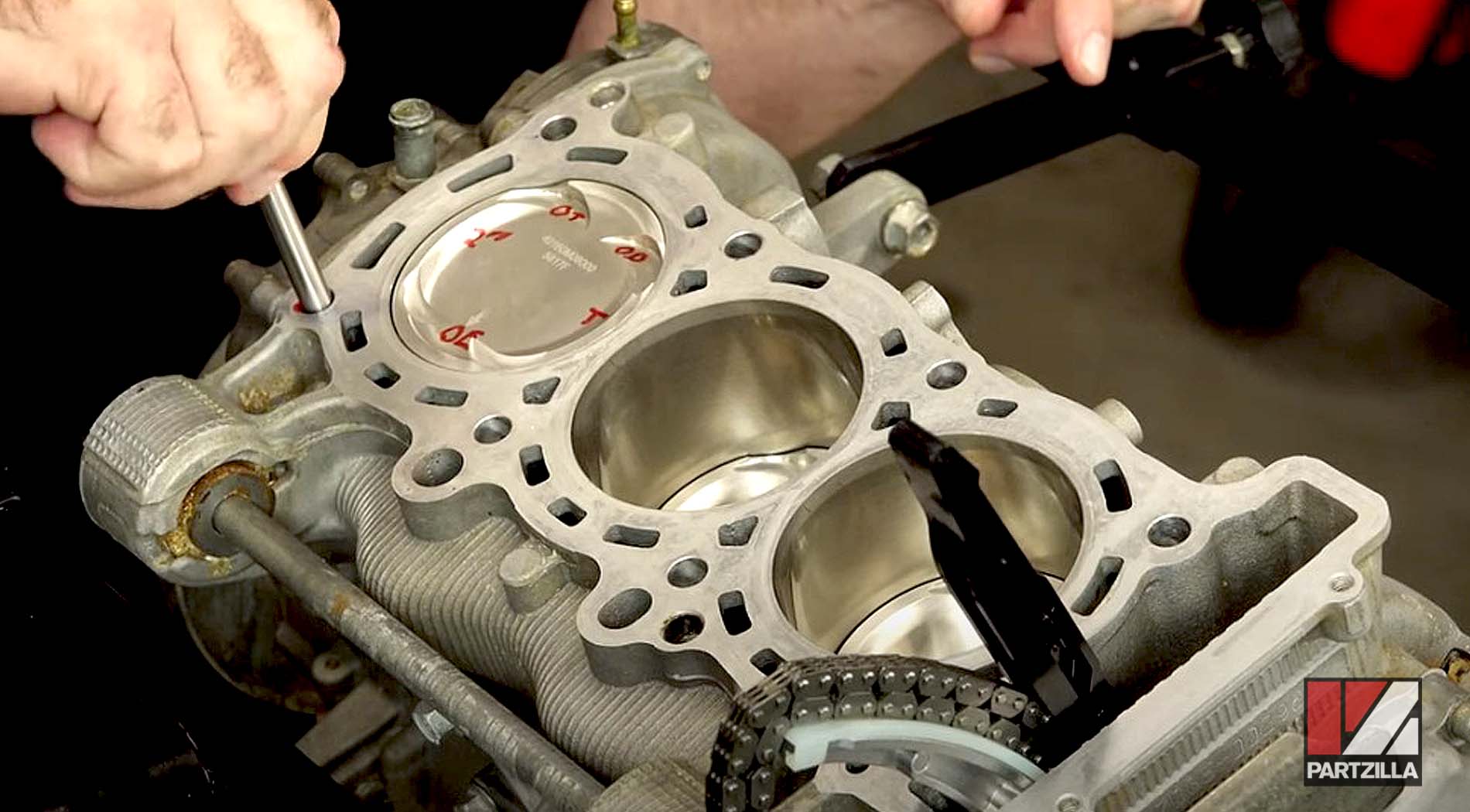 2016 Yamaha YXZ1000R SxS complete engine rebuild cylinder head installation