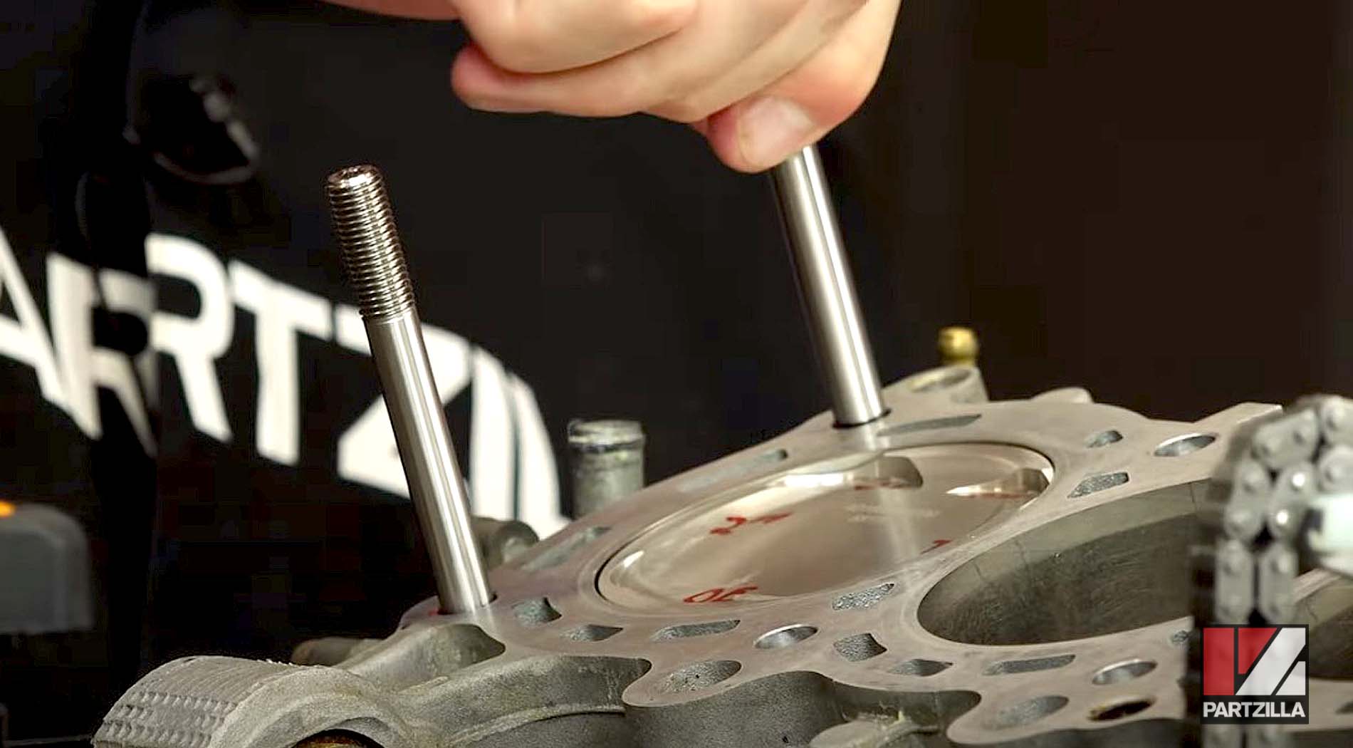 2016 Yamaha YXZ1000R side-by-side complete engine rebuild cylinder head installation