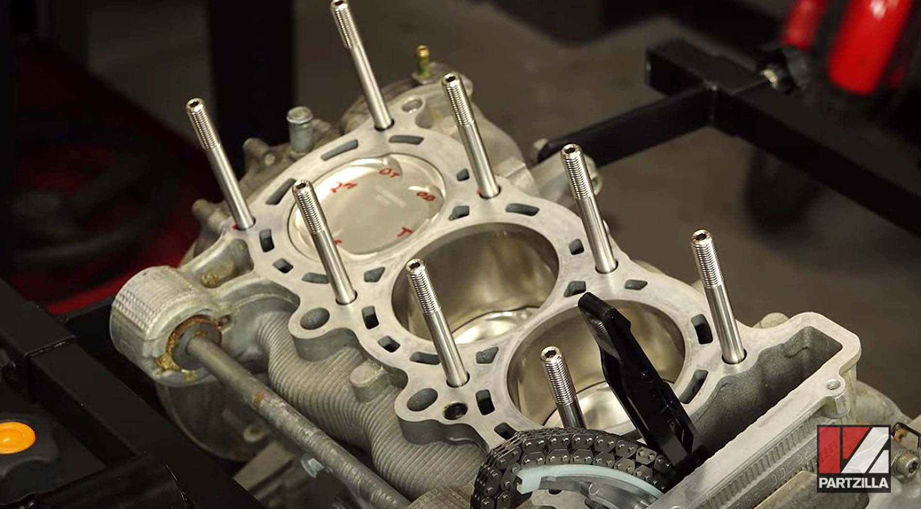 2016 Yamaha YXZ1000 side-by-side complete engine rebuild cylinder head installation