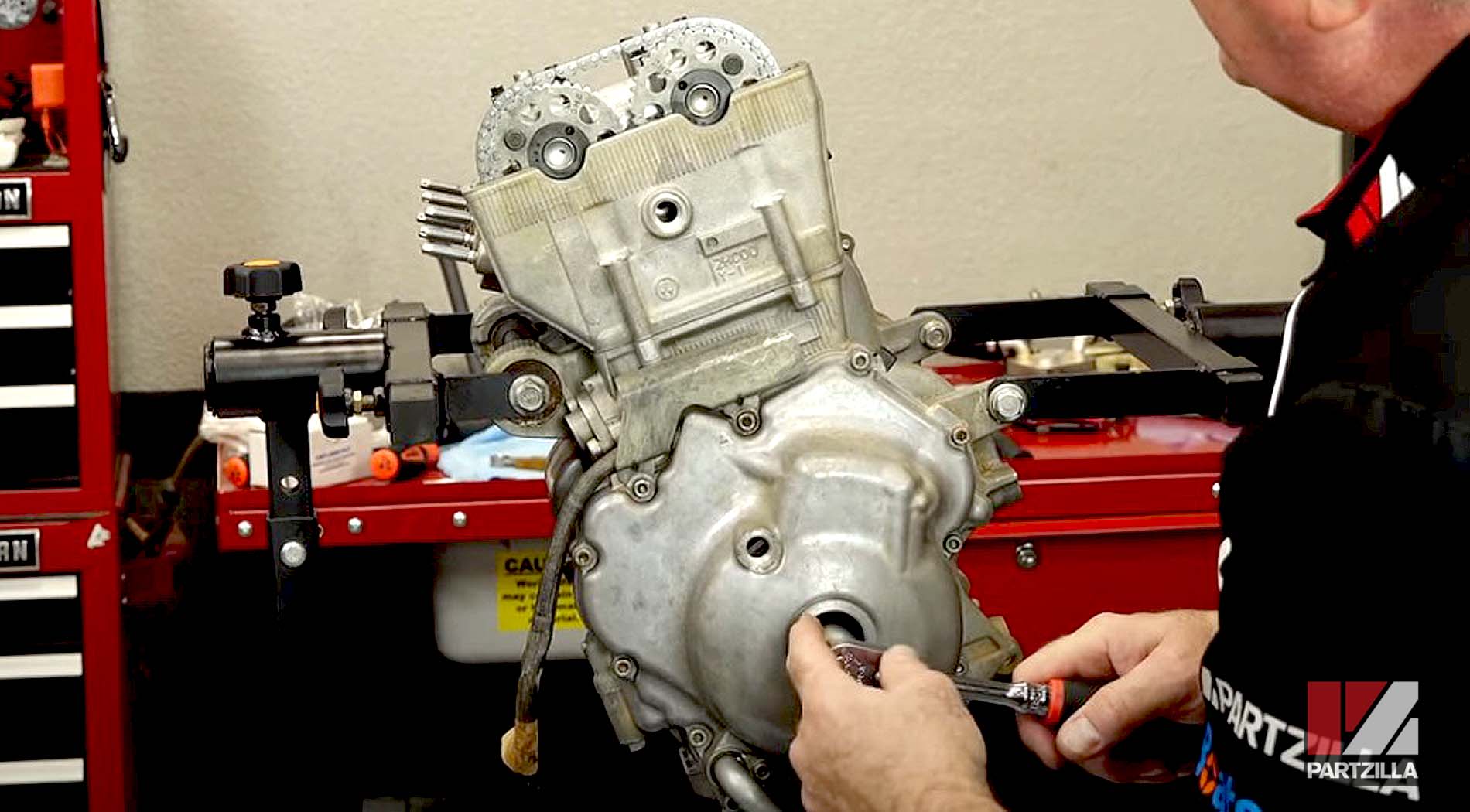 Yamaha side-by-side engine rebuild cylinder head installation