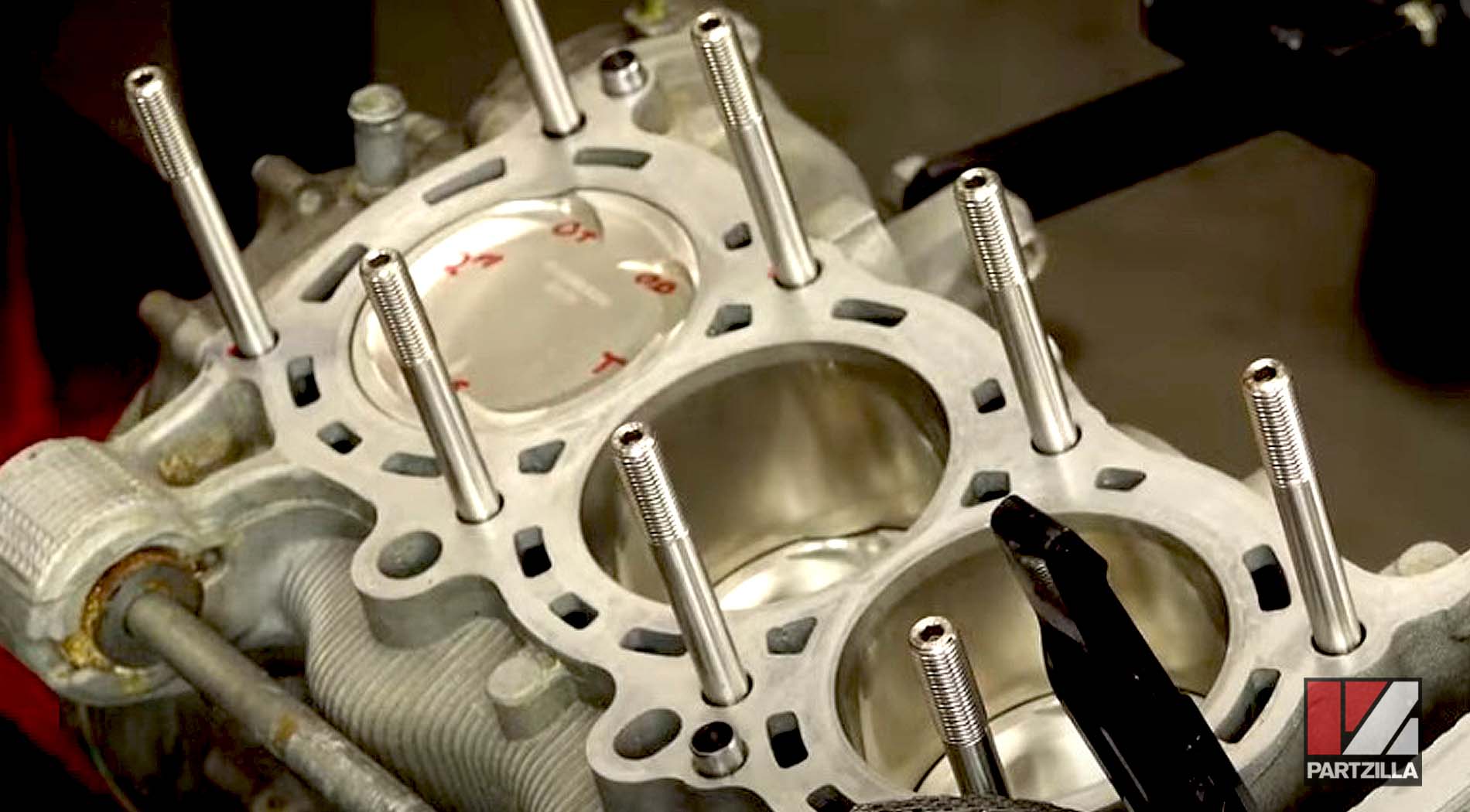 2016 Yamaha YXZ1000 UTV complete engine rebuild cylinder head installation