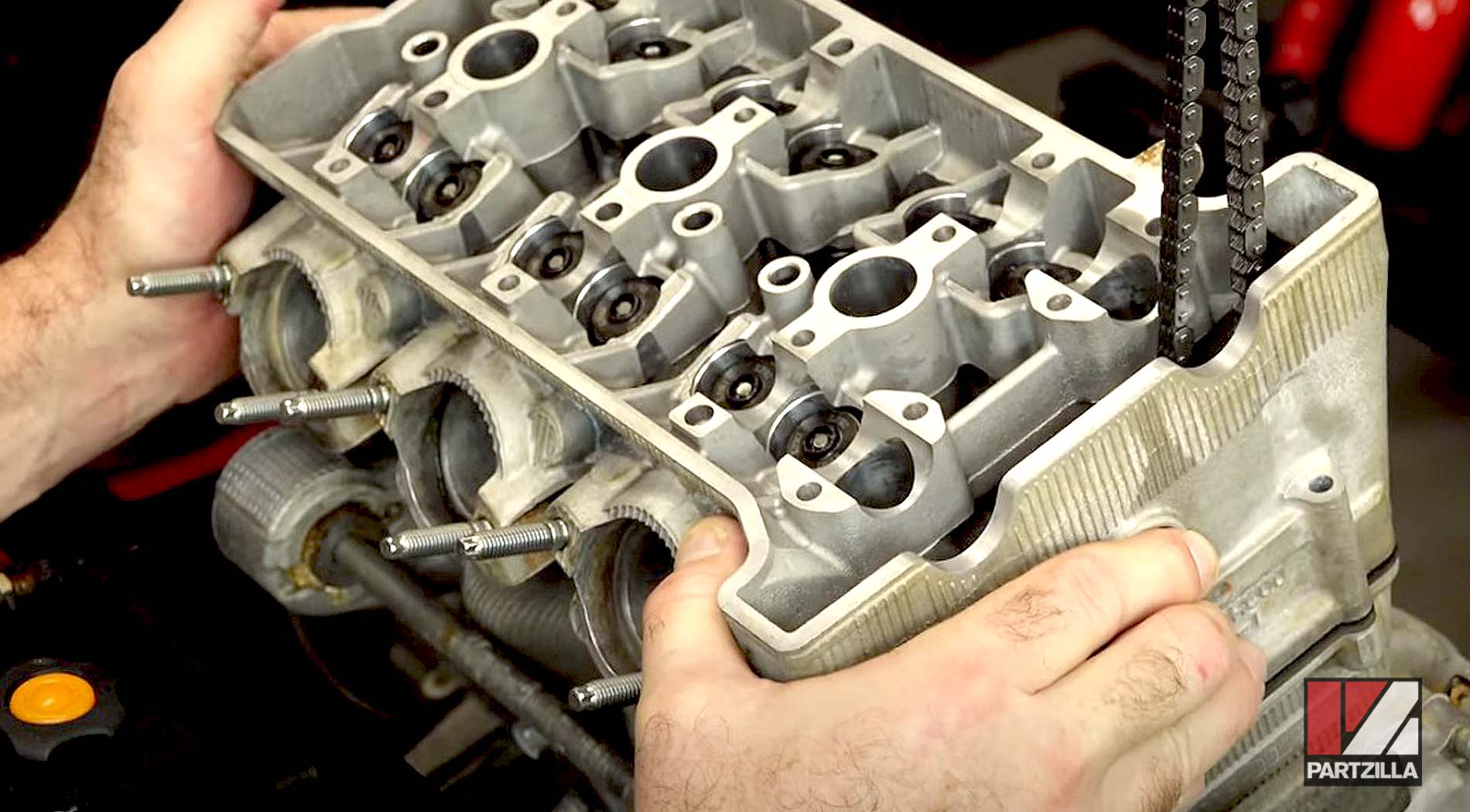2016 Yamaha YXZ1000 side-by-side engine rebuild cylinder head installation