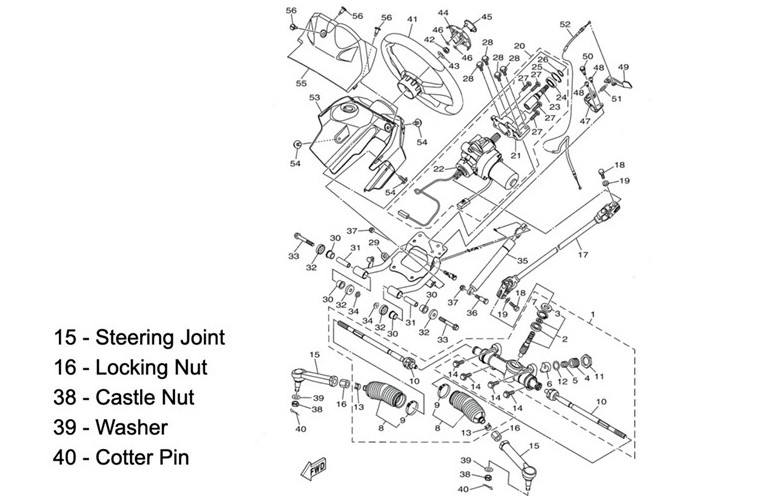 Yamaha YXZ1000 steering joint diagram