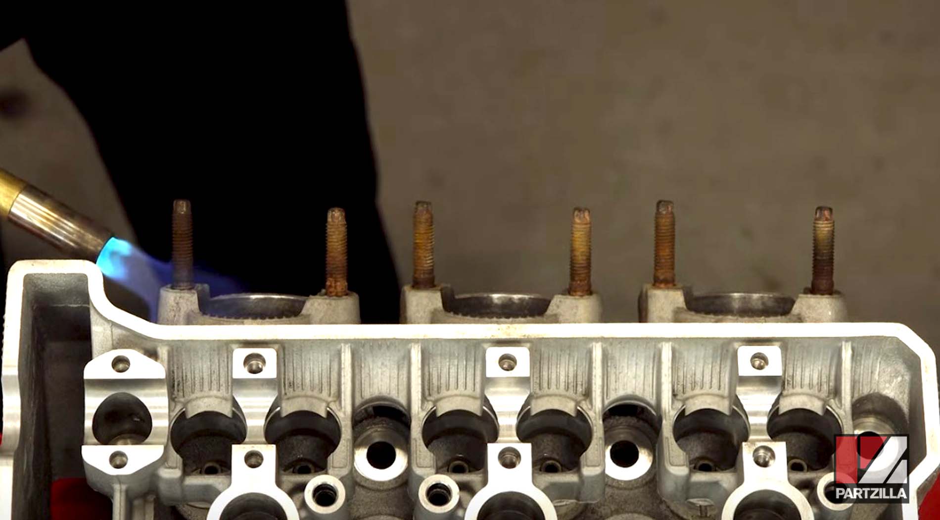 Yamaha YXZ1000R engine rebuild exhaust valve studs