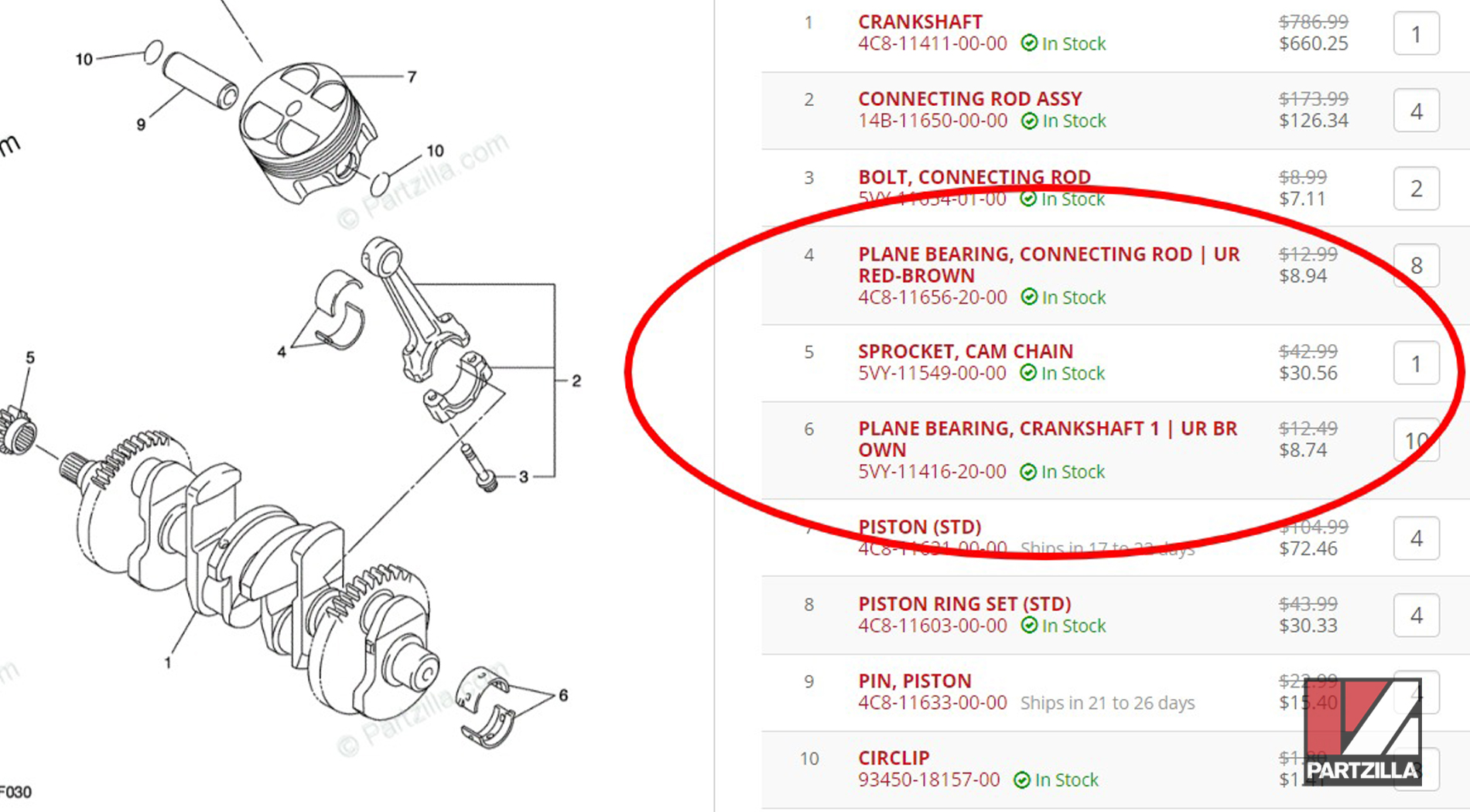 Yamaha R6 bearing sizes chart