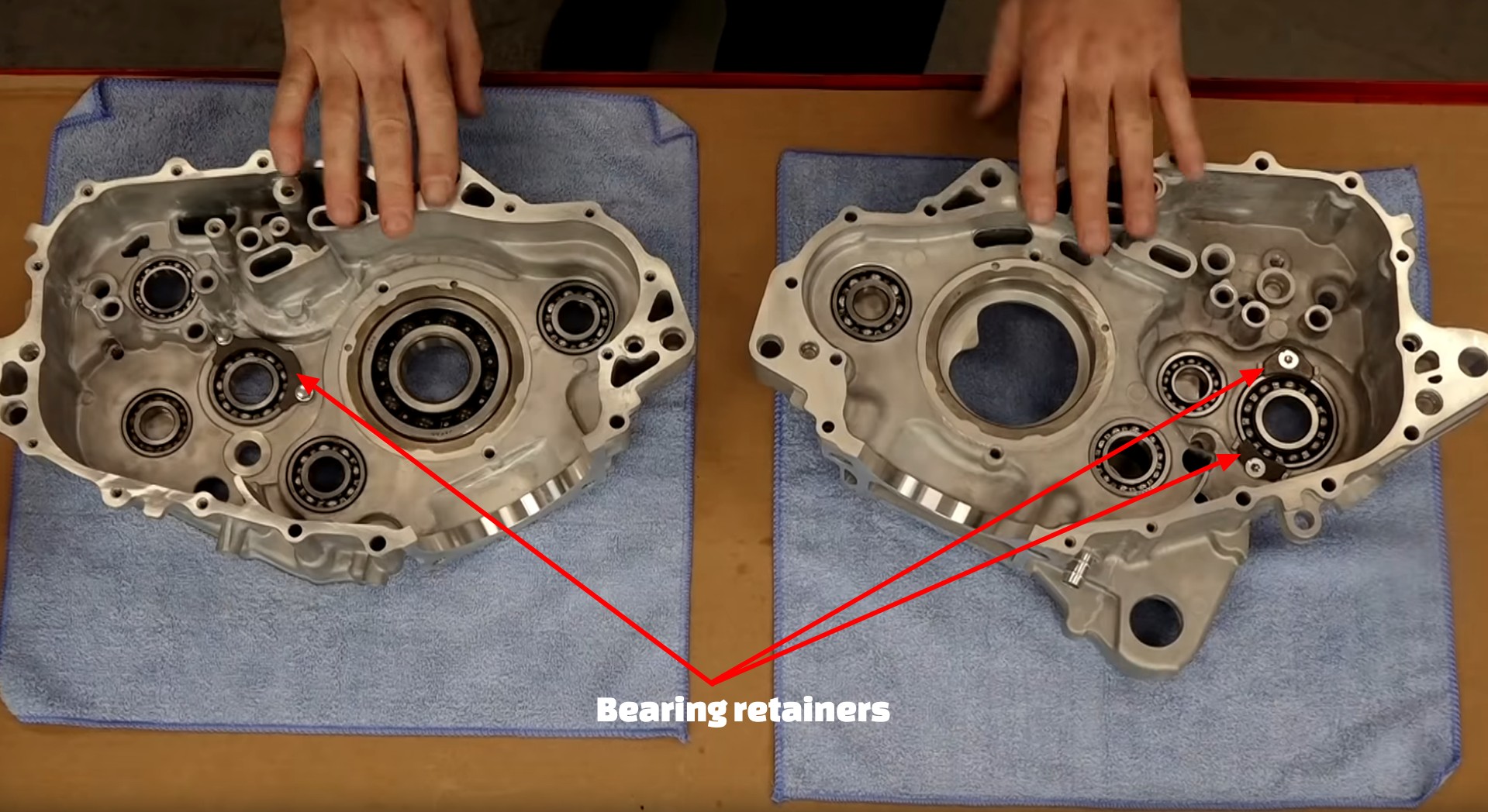 Yamaha Raptor crankcase bearing retainers