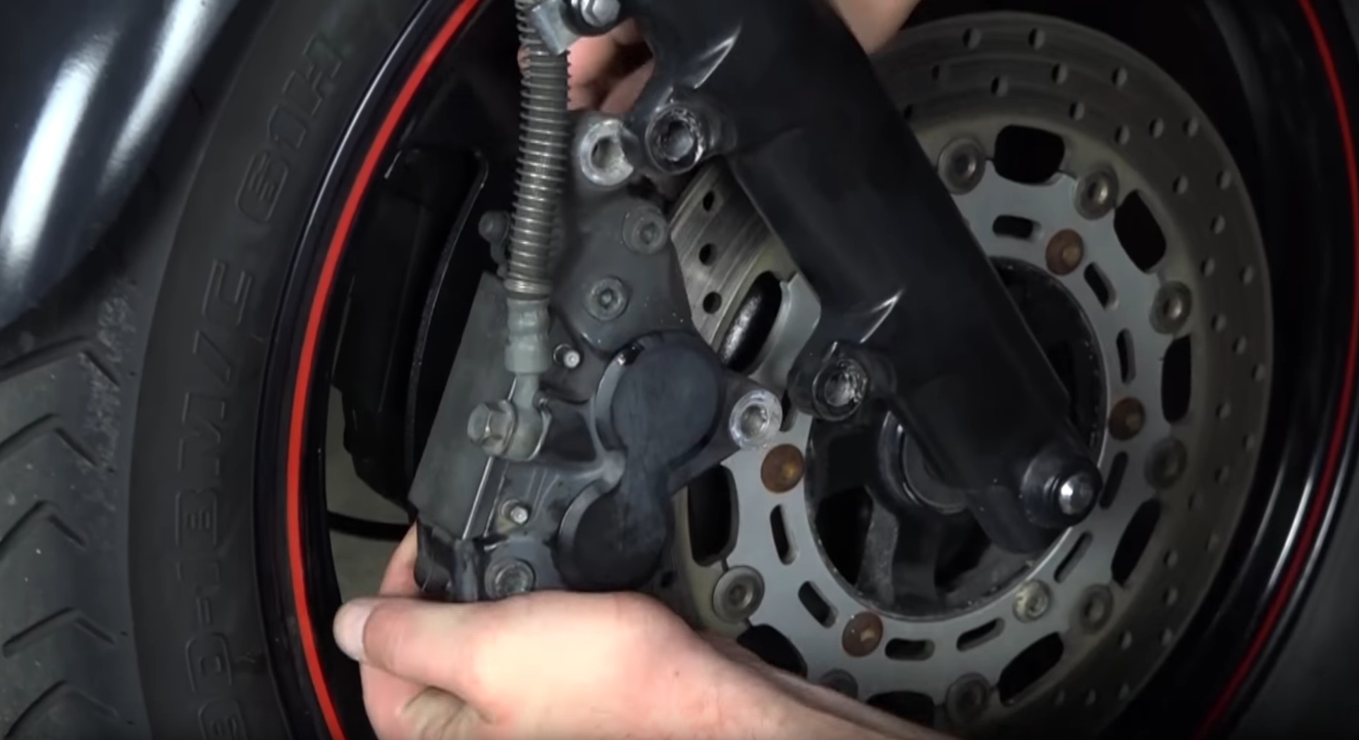 Yamaha V-max front brake caliper assembly
